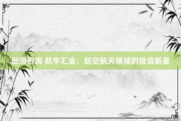 配资咨询 航宇汇金：航空航天领域的投资新星