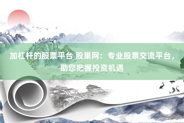 加杠杆的股票平台 股巢网：专业股票交流平台，助您把握投资机遇