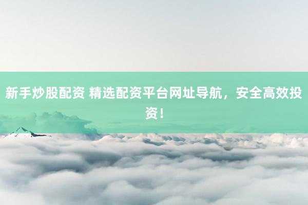 新手炒股配资 精选配资平台网址导航，安全高效投资！