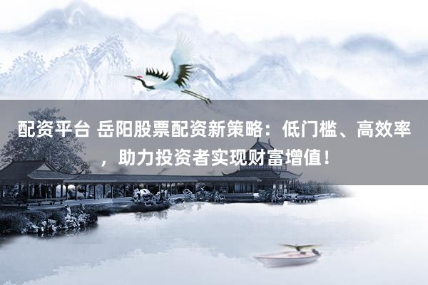 配资平台 岳阳股票配资新策略：低门槛、高效率，助力投资者实现财富增值！