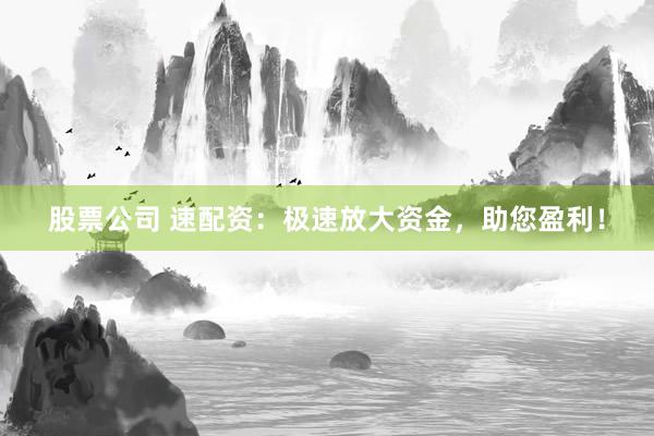 股票公司 速配资：极速放大资金，助您盈利！