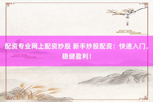 配资专业网上配资炒股 新手炒股配资：快速入门，稳健盈利！