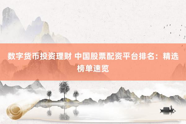 数字货币投资理财 中国股票配资平台排名：精选榜单速览