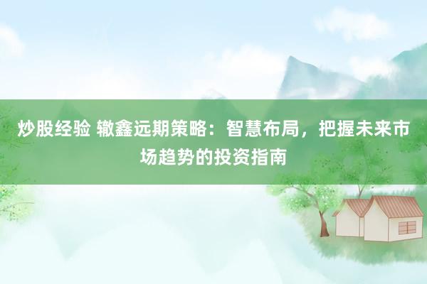 炒股经验 辙鑫远期策略：智慧布局，把握未来市场趋势的投资指南