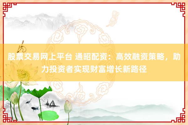股票交易网上平台 通昭配资：高效融资策略，助力投资者实现财富增长新路径