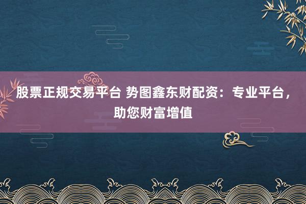 股票正规交易平台 势图鑫东财配资：专业平台，助您财富增值