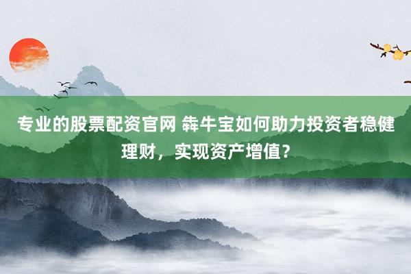 专业的股票配资官网 犇牛宝如何助力投资者稳健理财，实现资产增值？