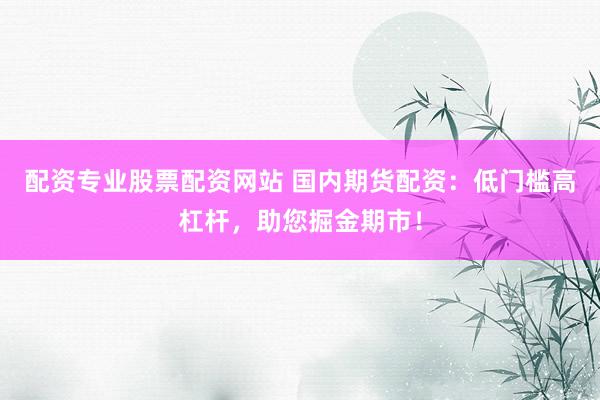 配资专业股票配资网站 国内期货配资：低门槛高杠杆，助您掘金期市！