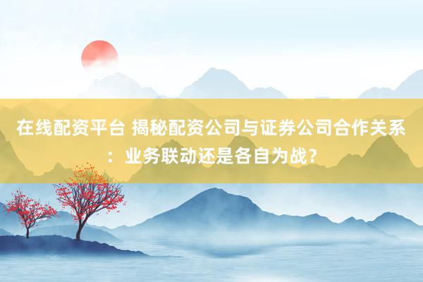 在线配资平台 揭秘配资公司与证券公司合作关系:业务联动还是各自为战?
