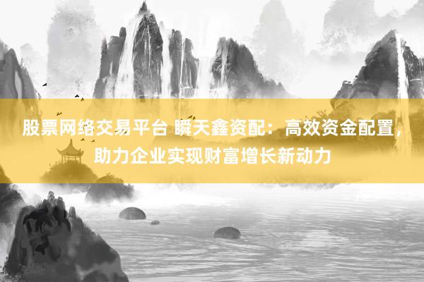 股票网络交易平台 瞬天鑫资配:高效资金配置,助力企业实现财富增长新动力
