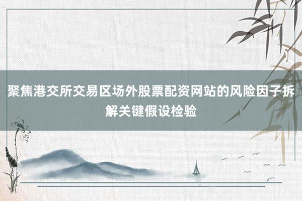 聚焦港交所交易区场外股票配资网站的风险因子拆解关键假设检验